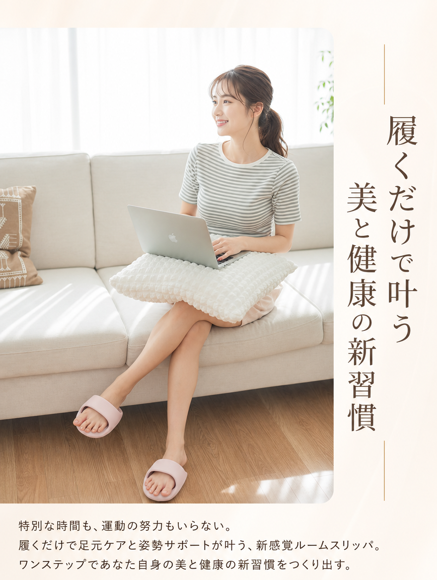 【本日セール終了⏰】バランスケアスリッパ 履くだけ 美脚習慣 むくみ ケア｜全4色
