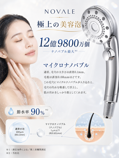 【本日セール終了⏰】マイクロナノバブル シャワーヘッド 節水90% ナノバブル12億個 5段階モード 保温 保湿 美容