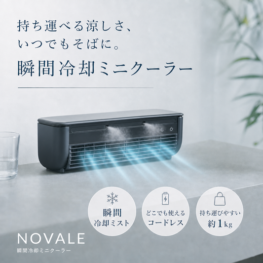 【本日セール終了⏰】瞬間冷却ポータブルクーラー 冷却ミスト コードレス