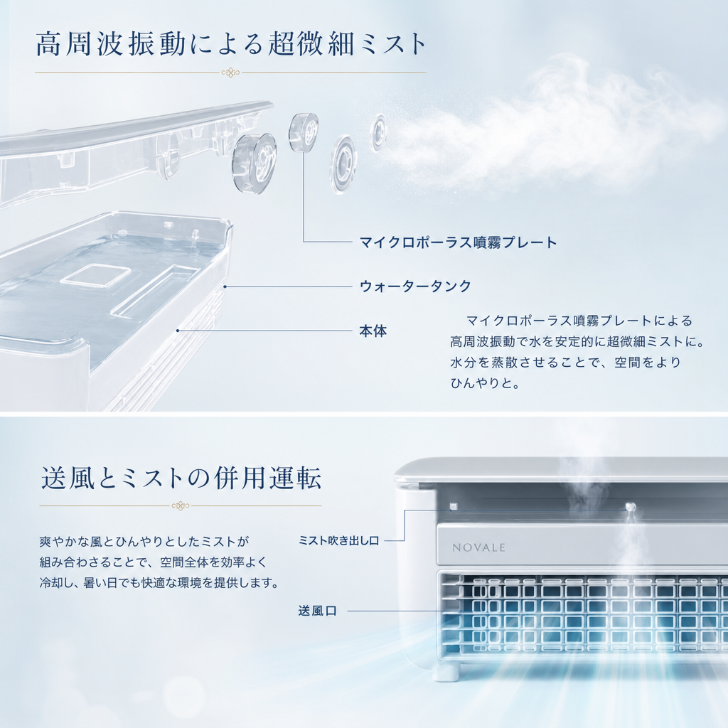 【本日セール終了⏰】瞬間冷却ポータブルクーラー 冷却ミスト コードレス