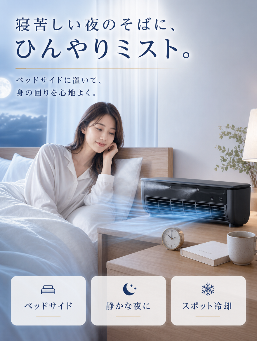 【本日セール終了⏰】瞬間冷却ポータブルクーラー 冷却ミスト コードレス