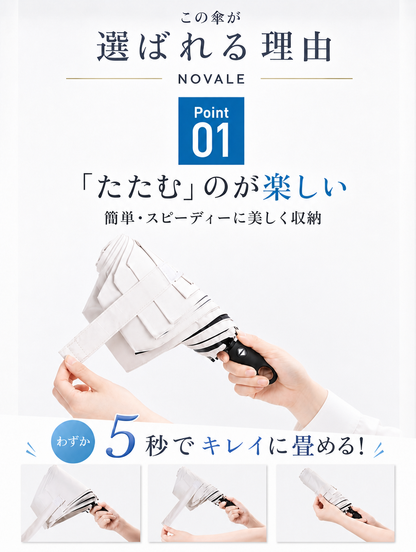 【本日セール終了⏰】【カラビナ付き🪝】完全遮光 折りたたみ日傘 晴雨兼用