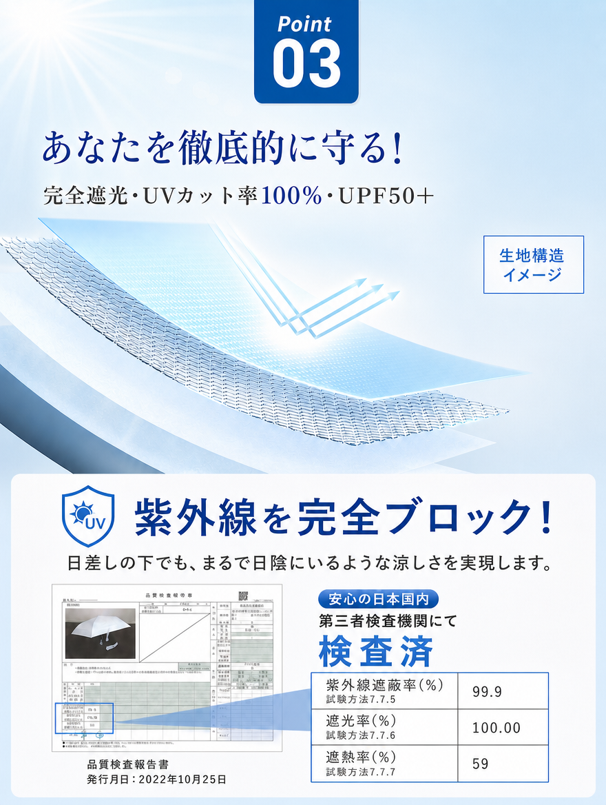 【本日セール終了⏰】【カラビナ付き🪝】完全遮光 折りたたみ日傘 晴雨兼用