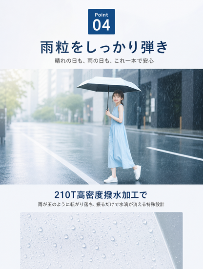 【本日セール終了⏰】【カラビナ付き🪝】完全遮光 折りたたみ日傘 晴雨兼用