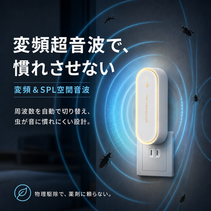 周波数を変えながら放射する超音波