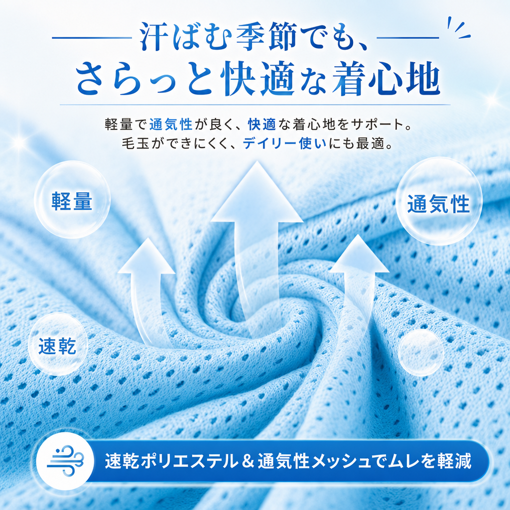 メッシュ素材 通気性
