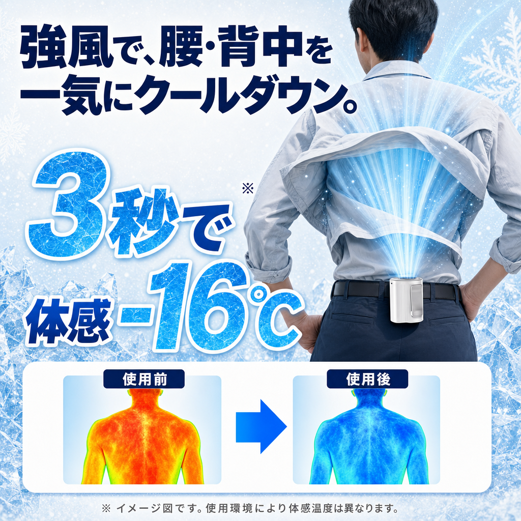 強風で腰・背中を一気にクールダウン