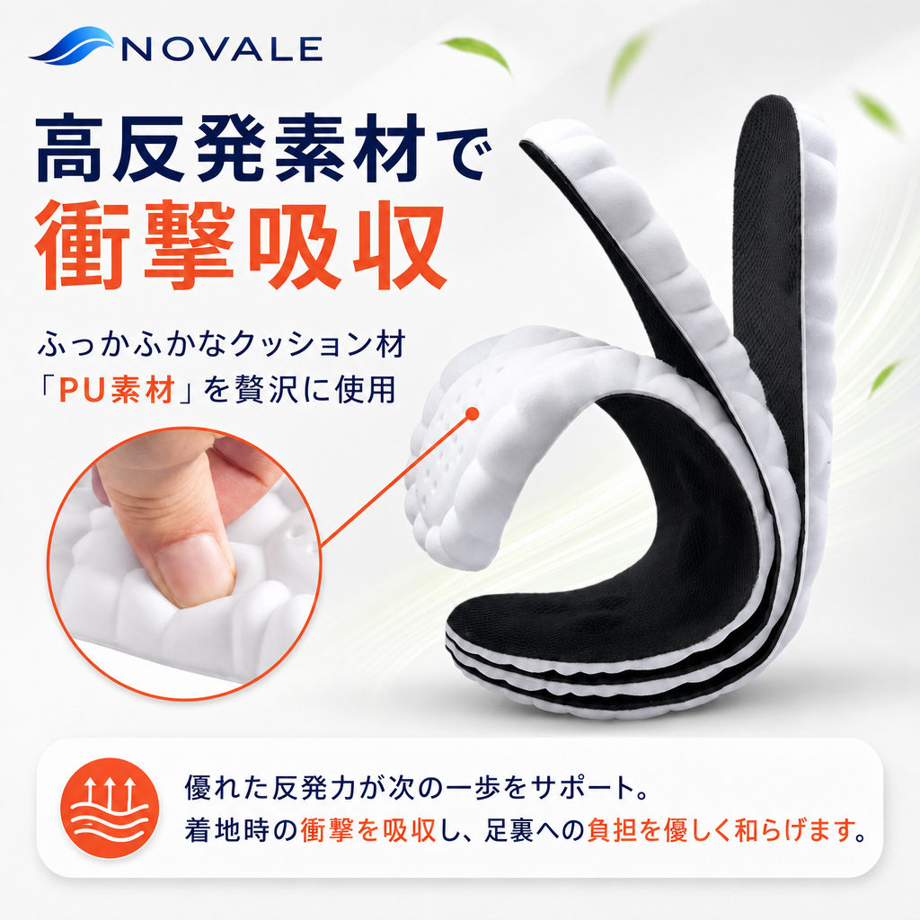 高反発素材で衝撃吸収