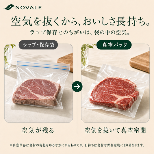 空気を抜くから、おいしさ長持ち