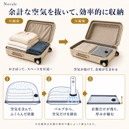 余計な空気を抜いて、効率的に収納