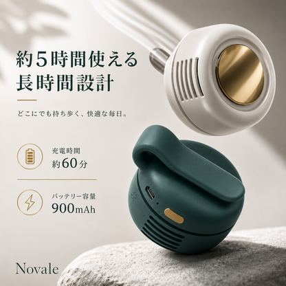 約5時間使える長時間設計 充電約60分 900mAh