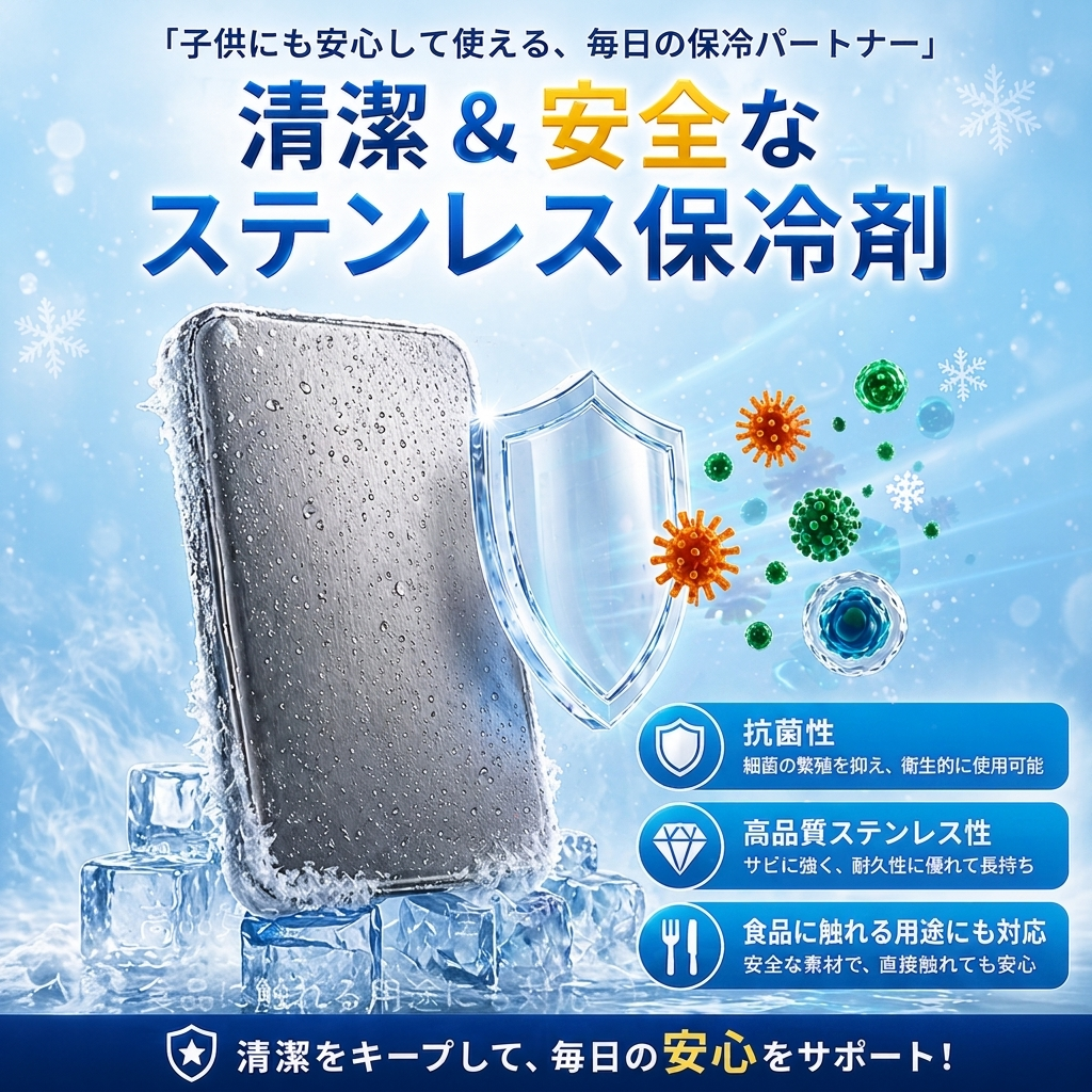 清潔＆安全なステンレス保冷剤 抗菌