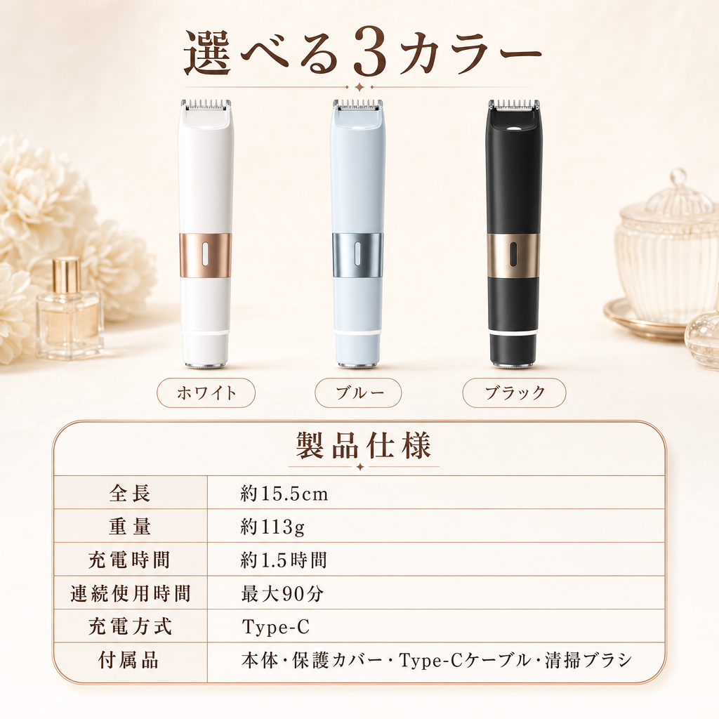 選べる3カラーと製品仕様