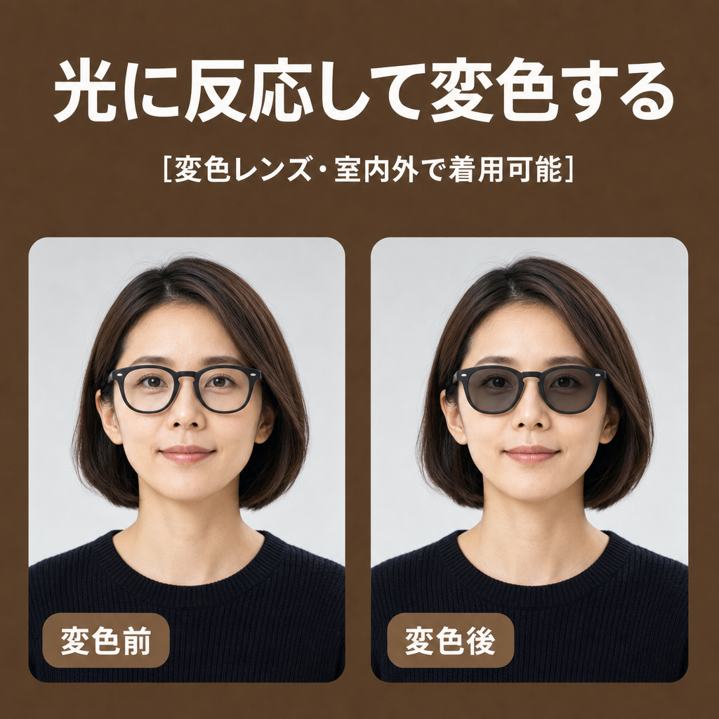 光に反応して変色する