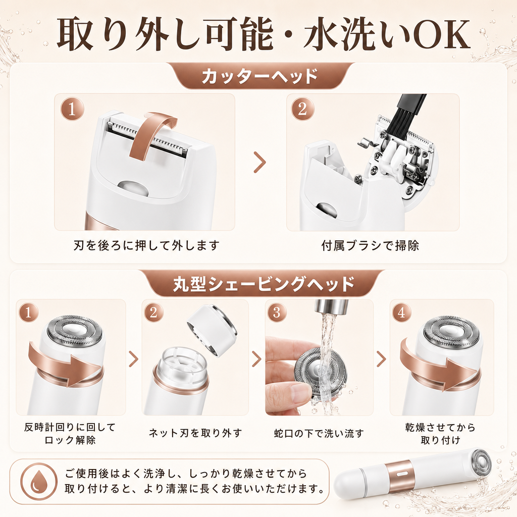 取り外し可能・水洗いOK｜お手入れ方法