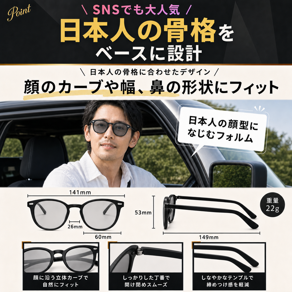 日本人の骨格をベースに設計 サイズ